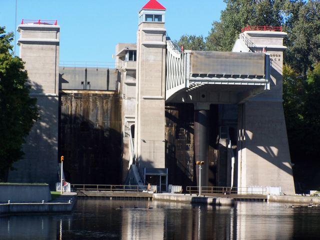 Lock gates and control towers