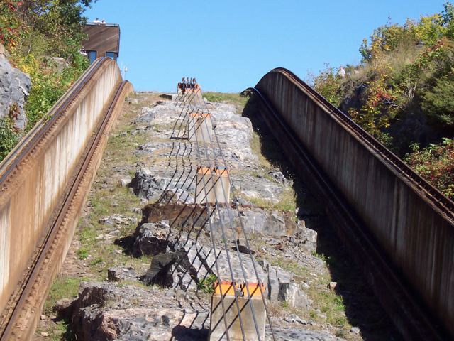The marine railway seen from above