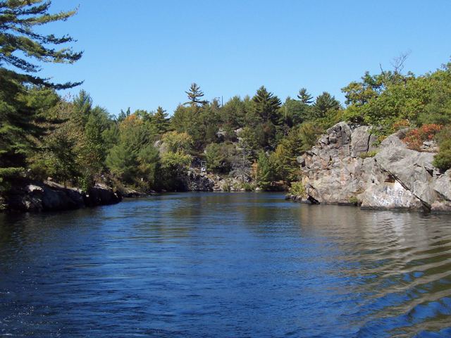 A rocky channel in the sun