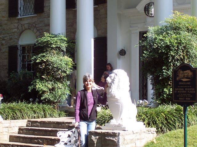 On the front steps at Graceland