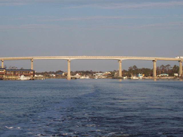 A long bridge across the water