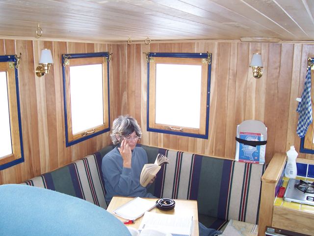 In the main cabin with the phone