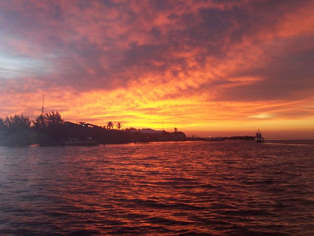 Sunrise over the water